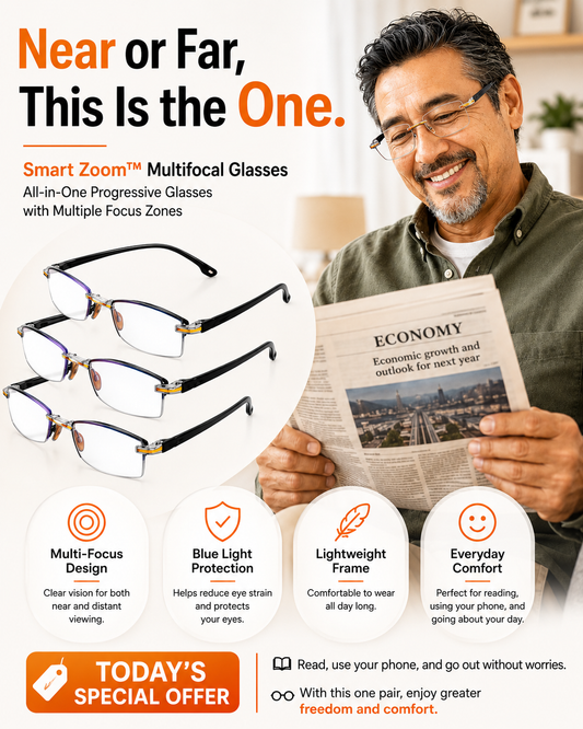 Smart Zoom™ Intelligent Multifocal Glasses | See Near and Far with Just One Pair.