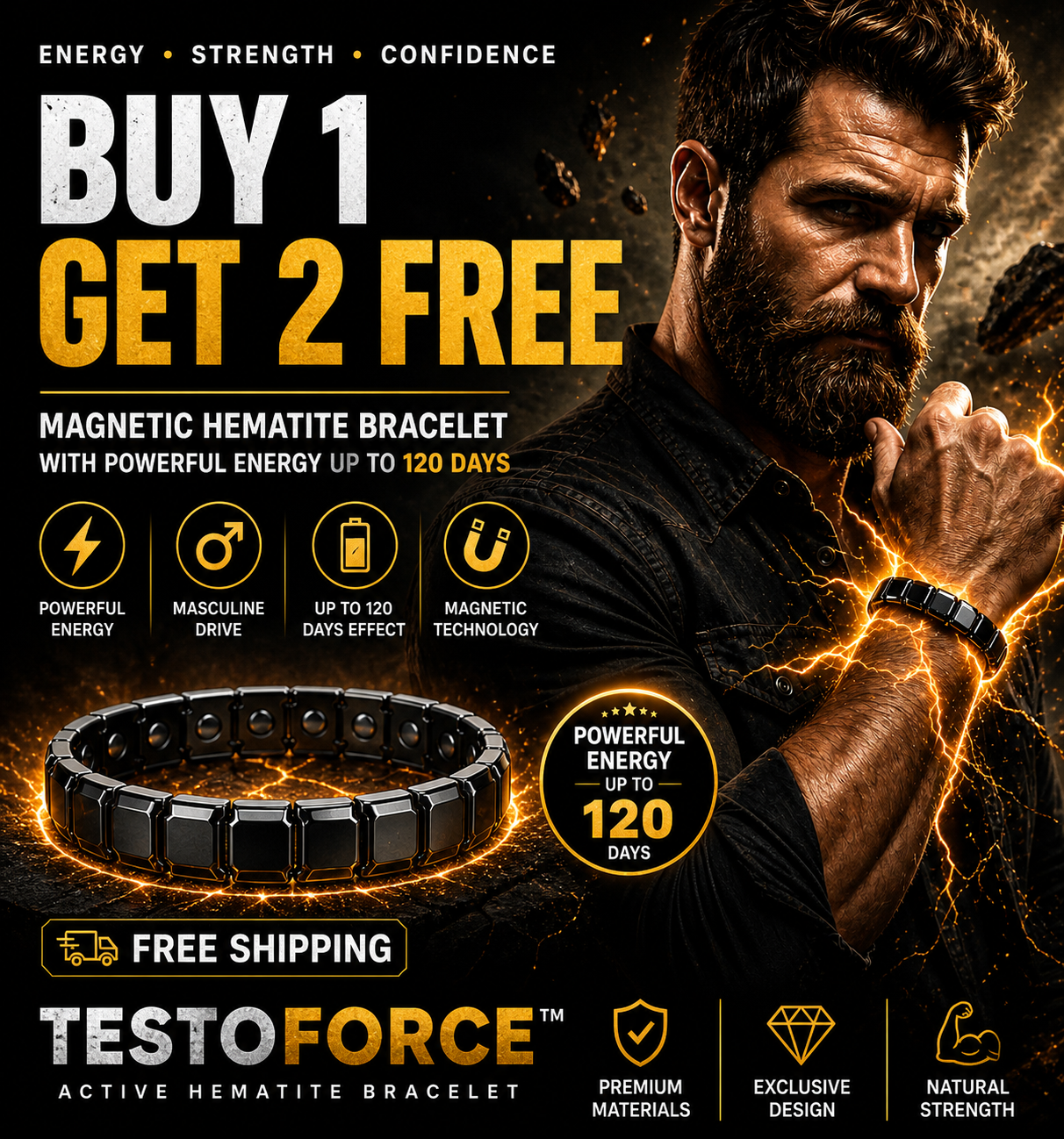 TestoForce™ Bracelet – Activate Your Natural Masculine Energy