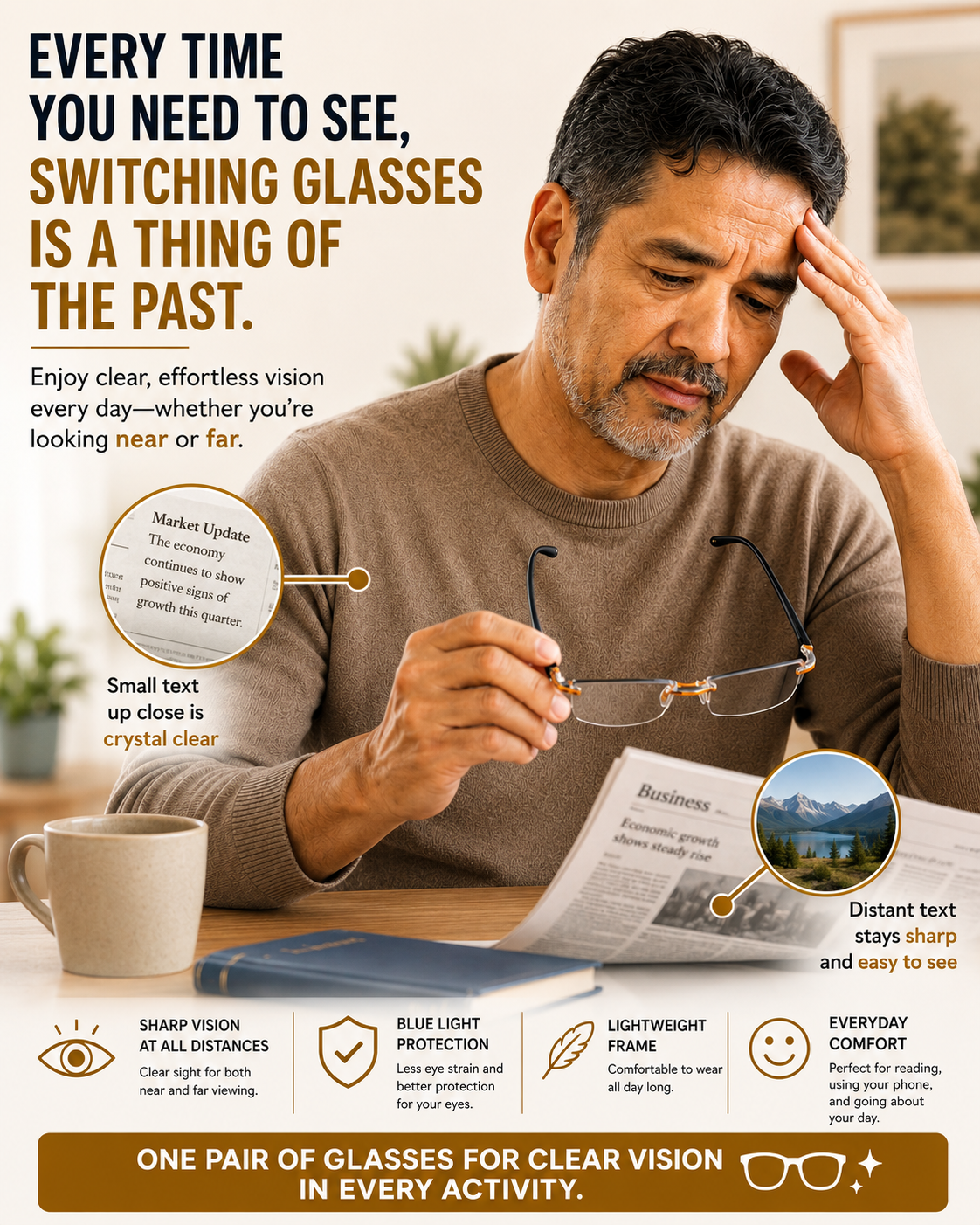 Smart Zoom™ Intelligent Multifocal Glasses | See Near and Far with Just One Pair.